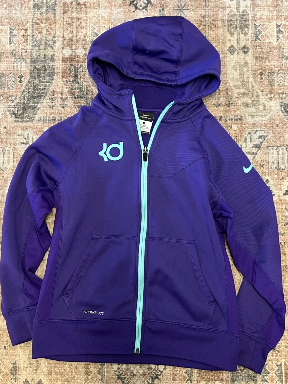 Nike Purple Zip Hoodie with Teal Accents
